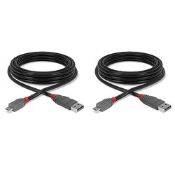 Lindy Cable USB 2.0 Tipo A A Micro-B, Linea Anthra (Confezione da 2)