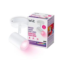 WiZ Imageo Tak och väggspotlight (Wiz Color), vit, 1 huvud - Smart LED belysning (WiFi och Bluetooth), 17W, 2700 Kelvin, Dimbar i kallvitt till varmvitt + 16 miljoner färger