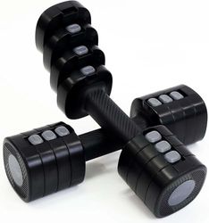 Dumbbell Halters, verstelbaar, 2 gewichten van 1 tot 2,5 kg, 4-in-1, fitnessapparaat, fitnessstudio, thuis, training (zwart)