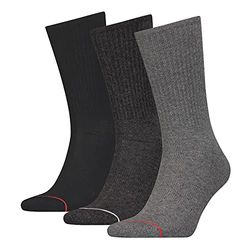 Calvin Klein Athleisure Sock 1, Rojo (Grey Melange/Red), Talla única (Pack de 3) para Hombre