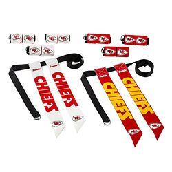 Franklin Sports Kansas City Chiefs NFL Flag Football Sets - NFL Team Flag Voetbalriemen en vlaggen - Vlag Voetbaluitrusting voor kinderen en volwassenen