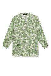 DeFacto Dameshemd van katoenweefsel met lange mouwen, groen, 3XL