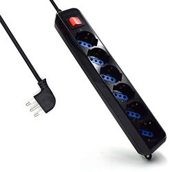 Eminent EM3923 extensão - extensões de corrente, Ita 10A/Schuko, 250V/2500W, 1,5 m, preto