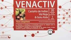 Dietmed | Venactiv - 20 X 15ml Ampollas | Castaño de Indias, Vid Roja & Gotu Kola | Fórmula Concentrada | No contiene Alcohol | 1 al día
