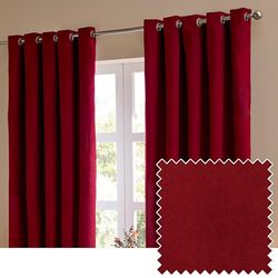 furn. The Ultimate Velvet occhielli coppia di tende - Tende in velluto morbide ed eleganti che oscurano la stanza (Borgogna - 117x183cm)