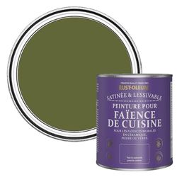 Rust-Oleum Peinture Verte Résistante à l'eau pour Faïence de Cuisine, Finition Satinée - Jasper 750ml