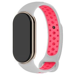 COOL Armband voor Xiaomi Smart Band 8 Sport Silicone, Grijs/Roze, Eén maat, modern