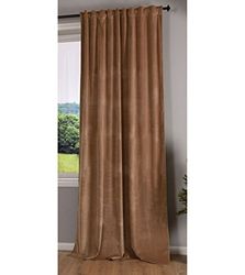 Gardinenbox assombrissement Milano Rideau en Velours Opaque avec Passants et Cordon de Serrage, Polyester, Sable, 1 Stück HxB 235x135 cm