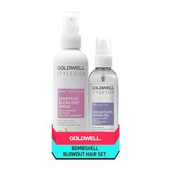 Goldwell Bombshell Blowout hair set; StyleSign Everyday Blow-Dry Spray 200ml, Weightless Shine Oil 100ml