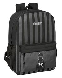 Safta WEDNESDAY – Laptop Backpack 15.6 Inches, Backpack, Ideal for Different Ages, Comfortable and Versatile, Quality and Resistance, 32 x 14 x 43 cm, Black, Black/White, Estándar, Casual