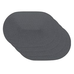 Venilia Tischset gewebt Toalha de mesa cinzenta, toalha de mesa individual para a sala de jantar, oval, 4 cortes, 45 x 30 cm, 59114, WOV Spiral Grey ov, 30 x 45 cm, 4