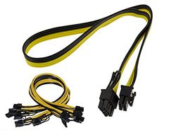 KALEA-INFORMATIQUE Lot de 6 Cordons PCIe 6 pin mâle vers 8 pin mâle à Utiliser avec Les dispositifs Breakout Board pour Alimentation HP