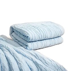 Sunveno été Couverture de bébé, Couette Double Face, Une Couverture Confortable Faite de Doux pour la Peau, Le Tissu Modal Respirant, Lavable en Machine (Blue, 110 x 140cm)