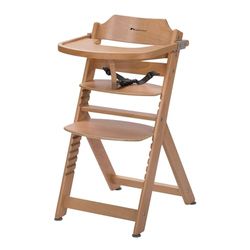 Bebeconfort Timba Seggiolone Evolutivo in Legno naturale, 6 mesi-10 anni, 30 kg, Seggiolone Pappa per bambini, con Vassoio, Seduta e poggiapiedi regolabili, compatibile con sdraietta Timba Baby