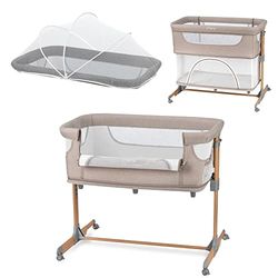 La Momi Smart-bed, 4-in-1, bijzetbed en box, voor kinderen tot 15 kg, met 5-traps hoogteverstelling, met matras, bevestigingsriemen en wielen