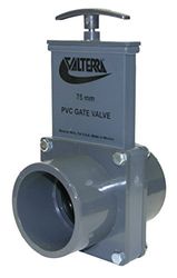 Valterra Trekschuiver met roestvrijstalen spindel, 2 x lijmmof, Ø 75 mm, grijs