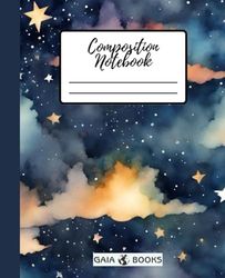 Composition Notebook Watercolour Pitman: Stars | Vintage Journal for School, College, Work, Hobbies, Travelers | Pitman