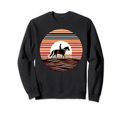 Retro Sunset Horse Riding Horseback Riding Equestrian Horses Felpa