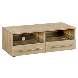 Baroni Home Mobile per Tv con 2 Ripiani 2 Cassetti, Foro per Passaggio Cavi in MDF, Consolle Porta TV per Camera da Letto, Salotto, Cucina, Natural, 100x45x35 cm