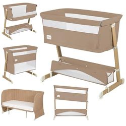 LIONELO Thomi Plus 5in1 - Kinderbed vanf 0 tot 4 Jaar | CoSleeper | Baby Box | Sofa tot 100 kg | 2 matrassen | Verstelbare Hoogte, Wielen - perfect oplossing voor Grote Gezinnen, Hotels en Pensions