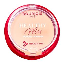 Bourjois Polvo compacto Healthy Mix Zero Signos de cansancio, fórmula matificante y uniforme con vitaminas A, E y B5, 001 Vanilla, 11 g