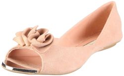 Buffalo London dam 210-4184 KID SUEDE BEIGE 01 ballerina, Rosa ros 01-37 EU