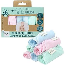 Feel Natural Babyset 6 washandjes 21,5 x 21,5 cm