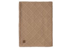 Jollein Couverture pour bébé Check Knit, Biscuit - Polaire Teddy - 75 x 100 cm - 60% Coton, 40% Acrylique - Intérieur 100% Polyester - pour Berceau bébé - TOG 2.0 - Certifié Oeko-Tex - Motif