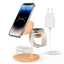 Magsafe 3-in-1 laadstation voor Apple-apparaten, 15 W inductief laadstation MagSafe-laadstandaard voor iPhone 15, 14, 13, 12, iWatch Ultra/8/7/SE/6/5/4/3/2, AirPods 3/2 Pro