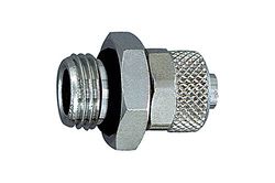 Rechte schroefverbinding, zonder O-ring, G 1/8 a, voor slang 10/8 mm, SW 14, werkdruk max. 18 bar, messing vernikkeld