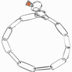Herm Sprenger Stainless Steel Fur Protector, Long Link Dog Collar Anti Pull Slide Chain for Small Medium Large Dogs Professional Training Collar Correction Chain Made in Germany (24 Inch)