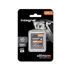 Integral 256 GB cartão profissional Compact Flash UDMA-7 1066x velocidade VPG-65 160 MB/s de leitura e 135 MB/s de escrita