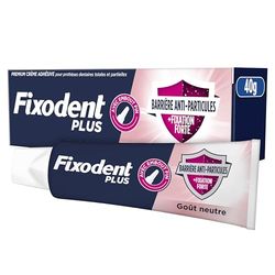 Fixodent Plus Barrière Anti-Particules Crème Adhésive pour prothèses Totales & Partielles 40ml