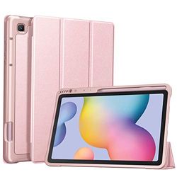 Fintie Case voor Samsung Galaxy Tab S6 Lite 10.4" 2020 (SM-P610/P615) met S pennenhouder, zachte TPU-standaard beschermende achterkant met automatische Wake/slaap functie, Roségoud