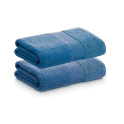 PADUANA Lot de 2 Serviettes de Bain 100 x 150 cm, Bleu, 100% Coton peigné, séchage Doux, Rapide et Absorption maximale, Disponible en Toilette, lavabo, Douche