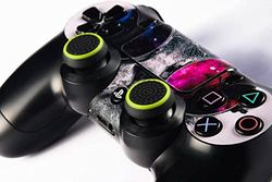 G-MOTIONS - Joystick bescherming voor Playstation Xbox SWTICH – Thumbstick premium siliconen beschermhoes met antislip materiaal in het midden (zwart/groen)