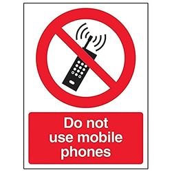 Allmänt förbud - använd inte mobiltelefoner - 150 x 200 mm