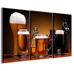 Stampe su Tela Afbeelding Beer IV Modern doek uit 3 panelen, kant-en-klaar ingelijst, canvas, klaar om op te hangen, 90 x 60 cm