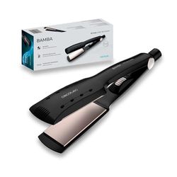 Cecotec Lisseur de Cheveux à Plaques larges Bamba RitualCare Wet-Dry. 55 W, Revêtement à la Kératine et à l'Huile d'Argan, 210ºC, Cheveux Mouillés et Secs, Plaques XL et 3D, Noir, Câble de 3 m