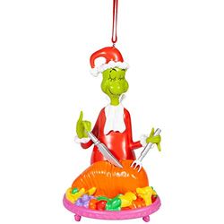 Department 56 Dr. Seuss The Grinch Décoration à Suspendre en Forme de bête coupant Le rôti Multicolore 9,5 cm
