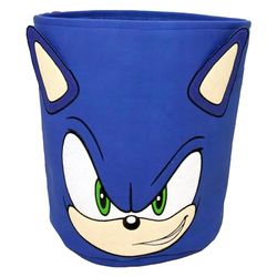 Character World Panier de rangement officiel Sonic le Hérisson | Design tête sonique | Panier à linge | Organisateur pour chambre d'enfant, salle de jeux | 38 x 31 x 31 cm en toile de coton
