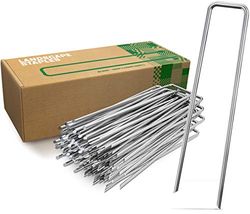 Gardengloss® Anti-Roest Stalen Grondankers Voor Extreem Harde Grond (100 Stuks) - 200 mm Lang, 25 mm Breed, Ø 3.8 mm