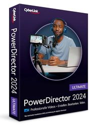 CyberLink PowerDirector 2024 Ultimate Professionele videobewerkingsprogramma voor pc met greenscreen en duizenden effecten, fotoshow, voor elke filmproductie, screen-recorder, Windows [Box]