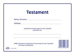 AVERY Zweckform 2838 Testament formulierset (220 x 163 mm, 1 testament en extra indelingen voor de dood, vele aanwijzingen en gemakkelijk te begrijpen voorbeelden, getest door rechtsexperts)