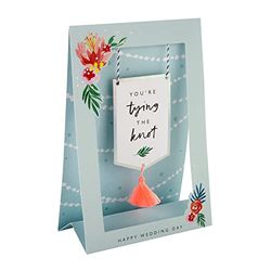 Hallmark Tarjeta de felicitación de boda, diseño de marco 3D con letrero y borla