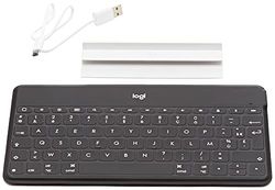 Logitech Keys-To-Go Tastiera Wireless Bluetooth per Iphone, Ipad, Smartphone, Tablet, ‎Android, Windows, Apple Tv, Sottile, Leggera, Tasti Scelta Rapida, Layout ‎Francese Azerty, Nero