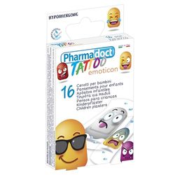 Eurosirel Pharmadoct Tattoo Kinderpleisters, 2 verschillende maten - 1 dozen van 16 pleisters