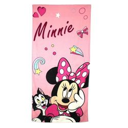 Asciugamano Minnie, tessuto morbido e assorbente, design Minnie Mouse, perfetto per la spiaggia o la piscina, Rosa, Taglia unica