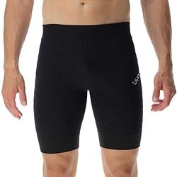 UYN Running ULTRA1 OW Shorts Leggings, Nero/Nero, L Uomo