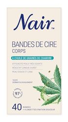 NAIR - Bandes de Cire Froide Maillot & Aisselles, à l'Extrait d'huile de Chanvre, 97% d'Origine Naturelle, NaturAdvanced Technology, 16 Bandes